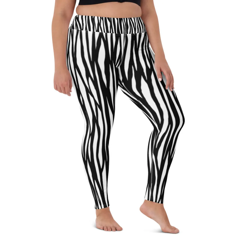 Zebra Print Yoga Leggings - With Pockets